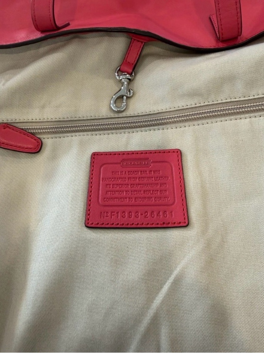 Coach Legacy Turn Lock Pocket Raspberry Tote F1393 In Buttery Luxurious Leather - Picture 9 of 15